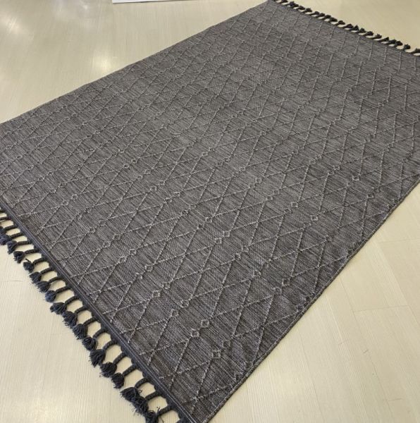 Reform Halı 6045 Nepal Sisal Gri Bukle Örgü Saçaklı Modern Salon Halısı Koridor Hol Halı Yolluk