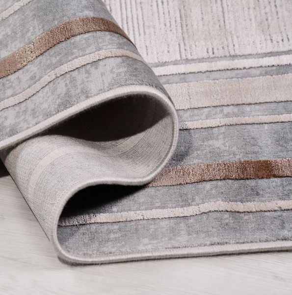 Crea Halı Di Mare DV07 Gri Viskon Akrilik Dokuma Modern Salon Halısı My Crea Home