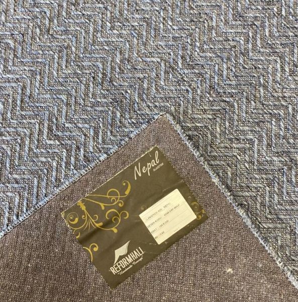 Reform Halı 6044 Nepal Sisal Mavi Bukle Örgü Saçaklı Modern Salon Halısı Koridor Hol Halı Yolluk