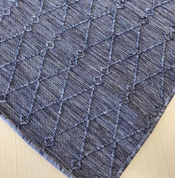 Reform Halı 6049 Nepal Sisal Mavi Bukle Örgü Saçaklı Modern Salon Halısı Koridor Hol Halı Yolluk