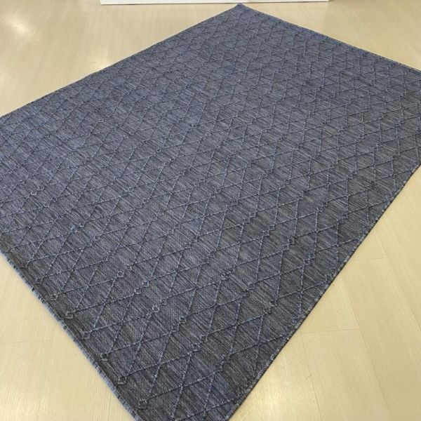 Reform Halı 6049 Nepal Sisal Mavi Bukle Örgü Saçaklı Modern Salon Halısı Koridor Hol Halı Yolluk