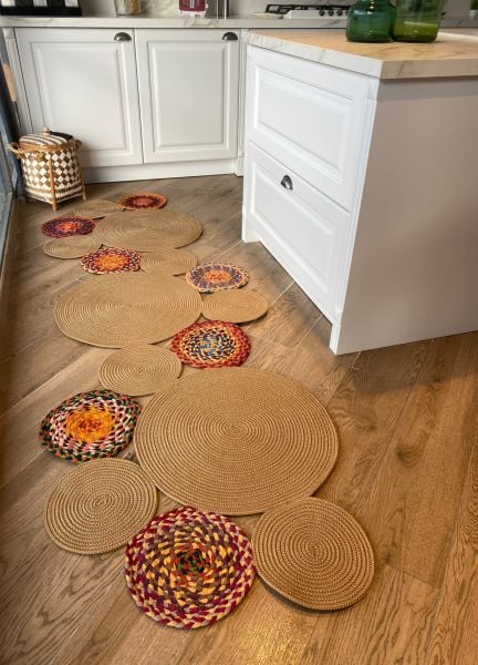 Milda 55 Hasırlı El Örgüsü Çift Taraflı Jüt Kilim Hav Toz Vermez Jüt Halı