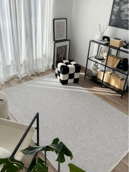 Türkmen Jaipur Jp01 Gri Makinede Yıkanabilir Leke Tutmaz Kaymaz Kolay Temizlenen Modern Halı