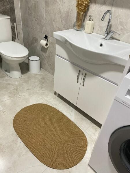 Halımax Milda Jüt Tekli Banyo Paspası Çift Taraflı Kaymaz Yıkanabilir Banyo Paspas Takımı