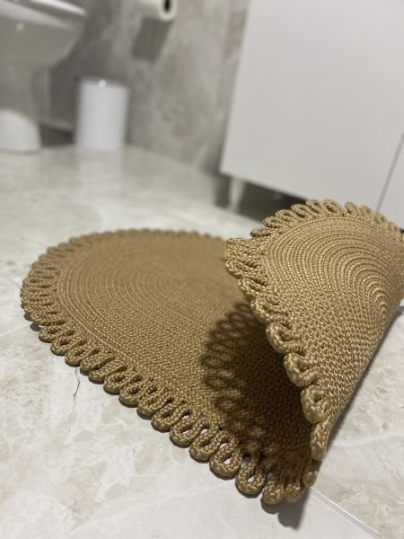 Halımax Milda Jüt Tekli Banyo Paspası Çift Taraflı Kaymaz Yıkanabilir Banyo Paspas Takımı