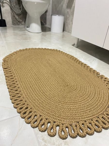 Halımax Milda Jüt Tekli Banyo Paspası Çift Taraflı Kaymaz Yıkanabilir Banyo Paspas Takımı