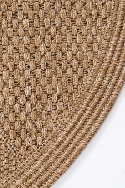 Boho 01 Naturel Yuvarlak Jüt Halı Yolluk Jüt Taban Jüt Kilim Hasır Halı Otantik Bohem Halı