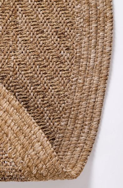 Boho 02 Naturel Yuvarlak Jüt Halı Yolluk Jüt Taban Jüt Kilim Hasır Halı Otantik Bohem Halı