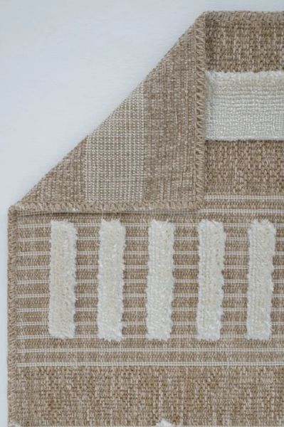 Seyran Halı Marakeş 676 Krem İskandinav Kabartmalı Modern Dokuma Halı