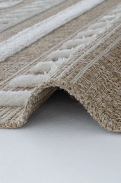 Seyran Halı Marakeş 676 Krem İskandinav Kabartmalı Modern Dokuma Halı