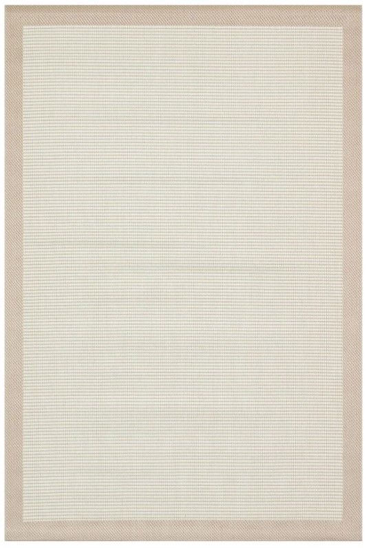 Lodz Bordürlü Sisal Hav Toz Vermeyen Dokuma Halı Hasır Krem Bej Modern Kilim