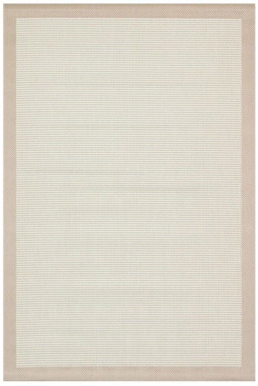 Lodz Bordürlü Sisal Hav Toz Vermeyen Dokuma Halı Hasır Krem Bej Modern Kilim