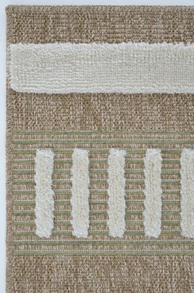 Seyran Halı Marakeş 676 Yeşil İskandinav Kabartmalı Modern Dokuma Halı