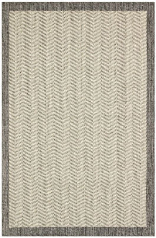 Lodz Bordürlü Sisal Hav Toz Vermeyen Dokuma Halı Hasır Gri Modern Kilim