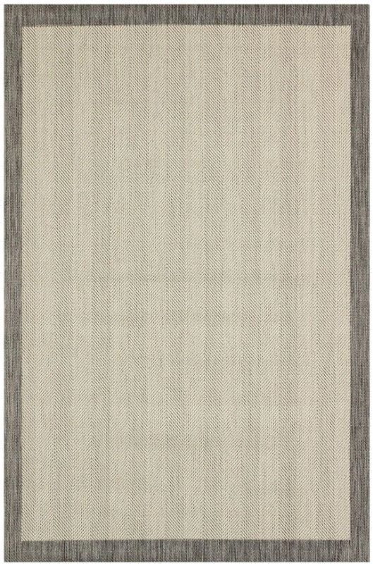 Lodz Bordürlü Sisal Hav Toz Vermeyen Dokuma Halı Hasır Gri Modern Kilim
