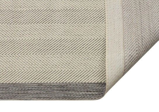 Lodz Bordürlü Sisal Hav Toz Vermeyen Dokuma Halı Hasır Gri Modern Kilim