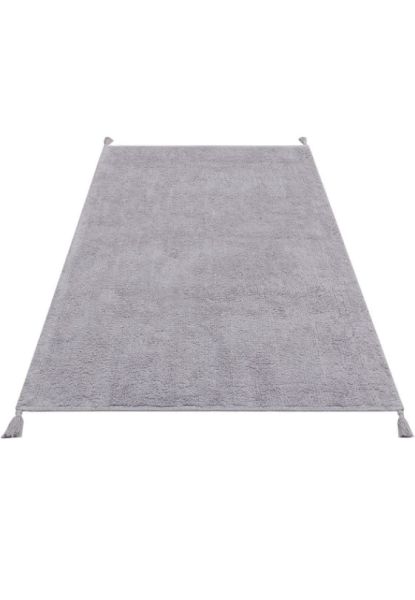Eko Halı Cotton Bonn Gri Kaymaz Taban Yıkanabilir Natural Pamuk Bebek Çocuk Odası Halısı