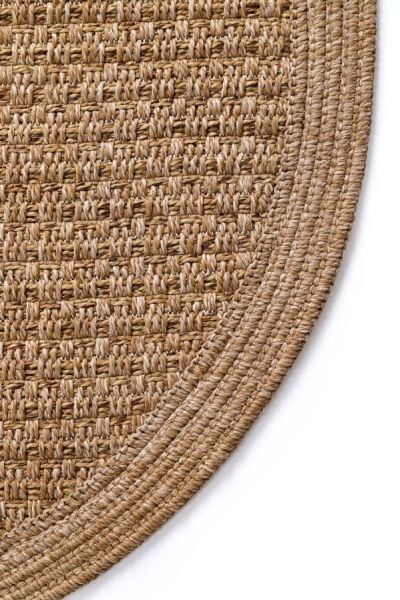 Boho 05 Naturel Yuvarlak Jüt Halı Yolluk Jüt Taban Jüt Kilim Hasır Halı Otantik Bohem Halı
