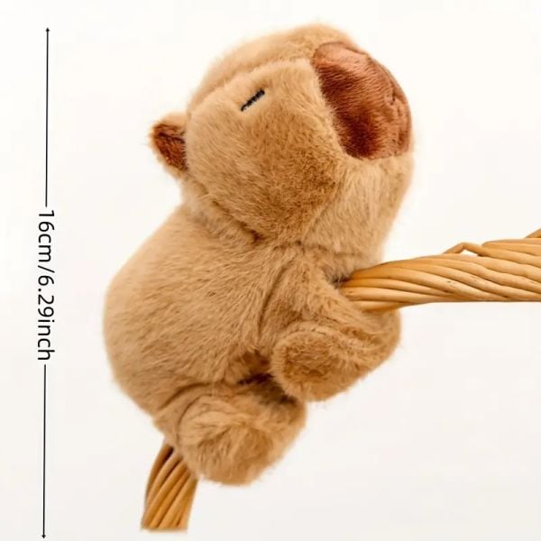 Sevimli Kapibara Peluş Bileklik Hediyelik Bileklik Capybara Kahverengi Peluş 16cm Oyuncak