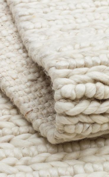 Eko Halı Jade 01 White Naturel Kazak Örgü Desenli El Dokuma Örgü Halı Yün İle Üretilen Örme El Halısı