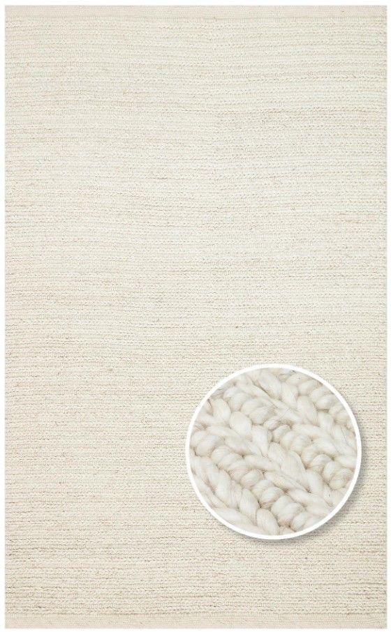 Eko Halı Jade 01 White Naturel Kazak Örgü Desenli El Dokuma Örgü Halı Yün İle Üretilen Örme El Halısı
