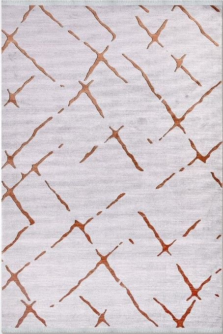 Crea Halı Stone Koleksiyonu 17171K Modern Makine Halısı Gri Bakır My Crea Home