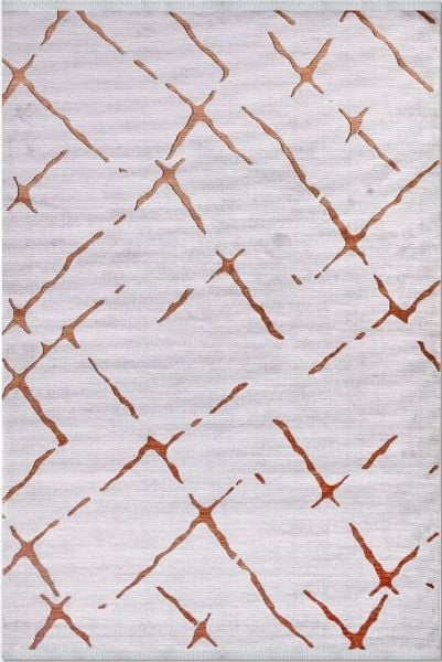 Crea Halı Stone Koleksiyonu 17171K Modern Makine Halısı Gri Bakır My Crea Home
