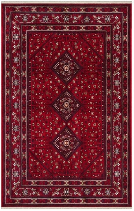 Padişah Dubai Koleksiyonu 62099 010 Dokuma Otantik Bordo Afgan Desen Salon Halısı
