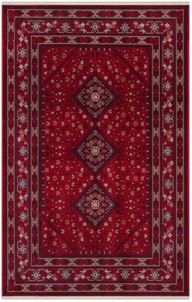 Padişah Dubai Koleksiyonu 62099 010 Dokuma Otantik Bordo Afgan Desen Salon Halısı