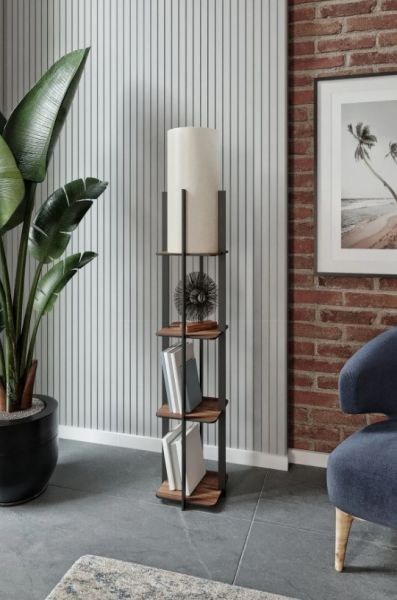 Messer Pine Raflı Modern Lambader Ayaklı Dekoratif Abajur Modern Aydınlatma