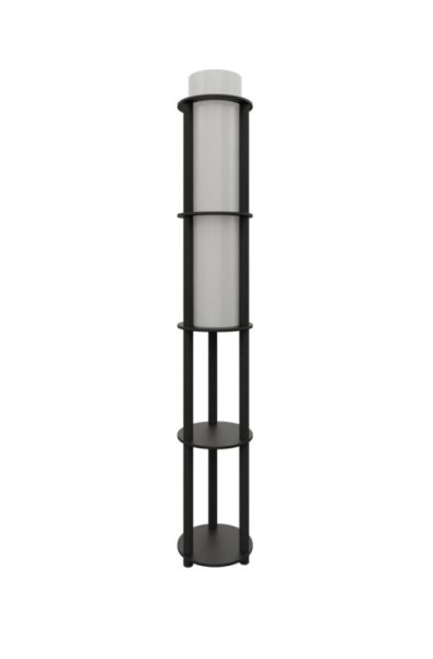 Messer Dor Siyah Raflı Modern Lambader Ayaklı Dekoratif Abajur Modern Aydınlatma