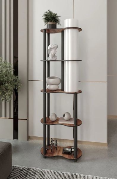 Messer Speranza Ahşap Raflı Modern Lambader Ayaklı Dekoratif Abajur Modern Aydınlatma