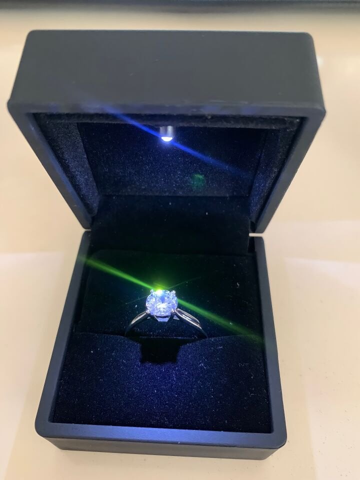 BESKAR 925 Ayar Gümüş Elmas Montür Laboratuvar Pırlantası 2.00 Karat Tektaş Yüzük
