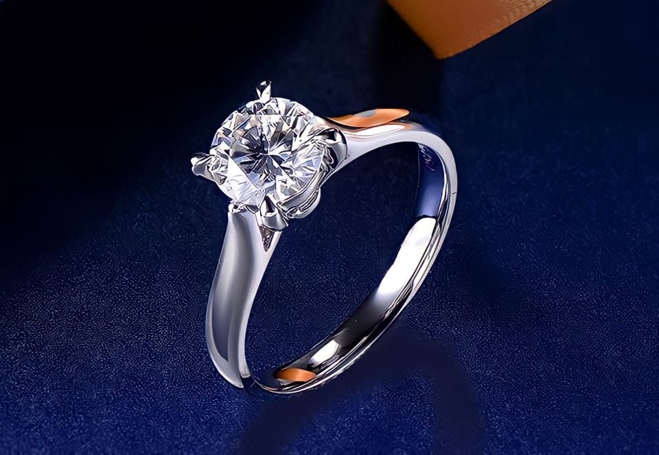 BESKAR 925 Ayar Gümüş Elmas Montür Laboratuvar Pırlantası 2.00 Karat Tektaş Yüzük