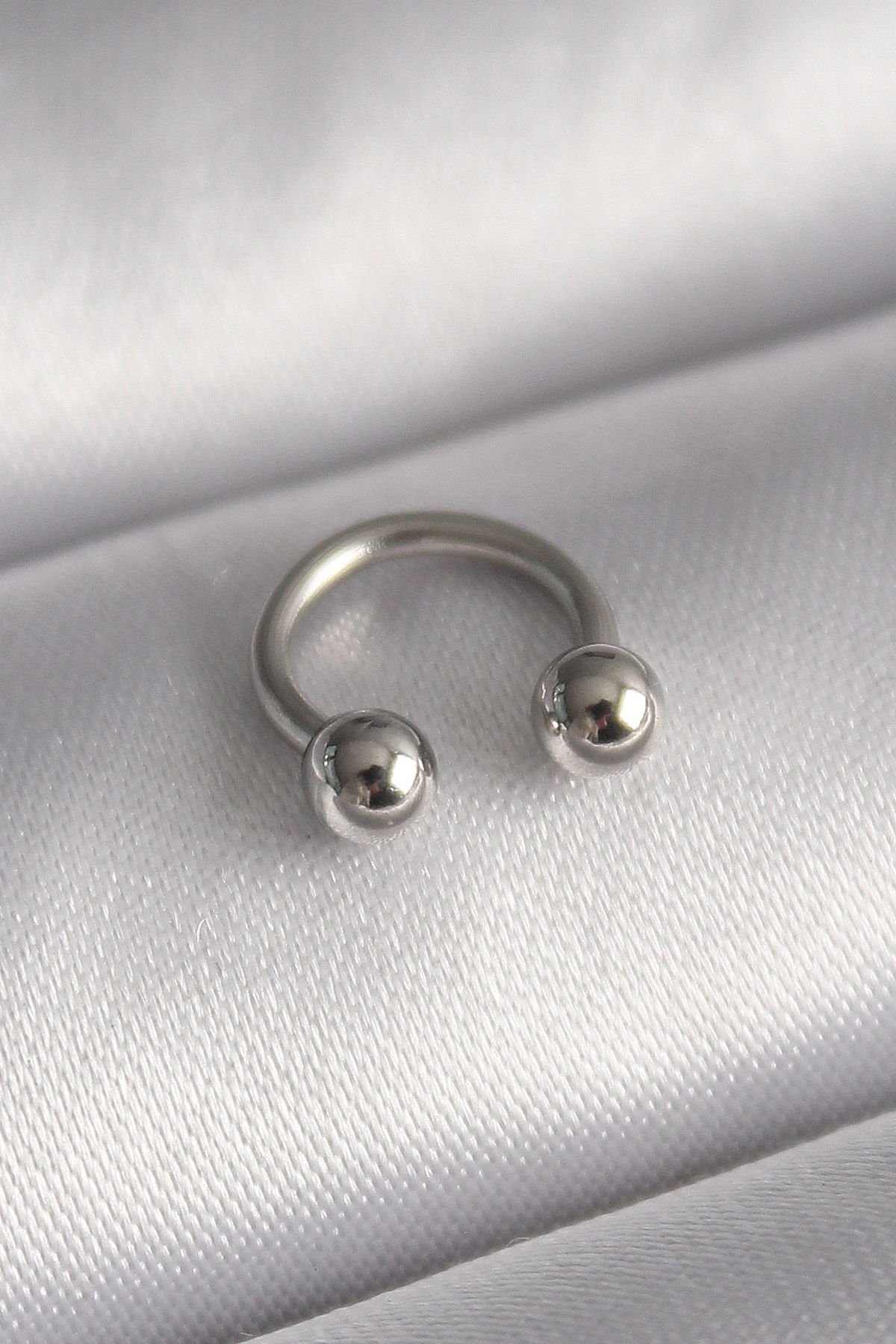 Gümüş Halka Model Topçuk Piercing - 316L Çelik