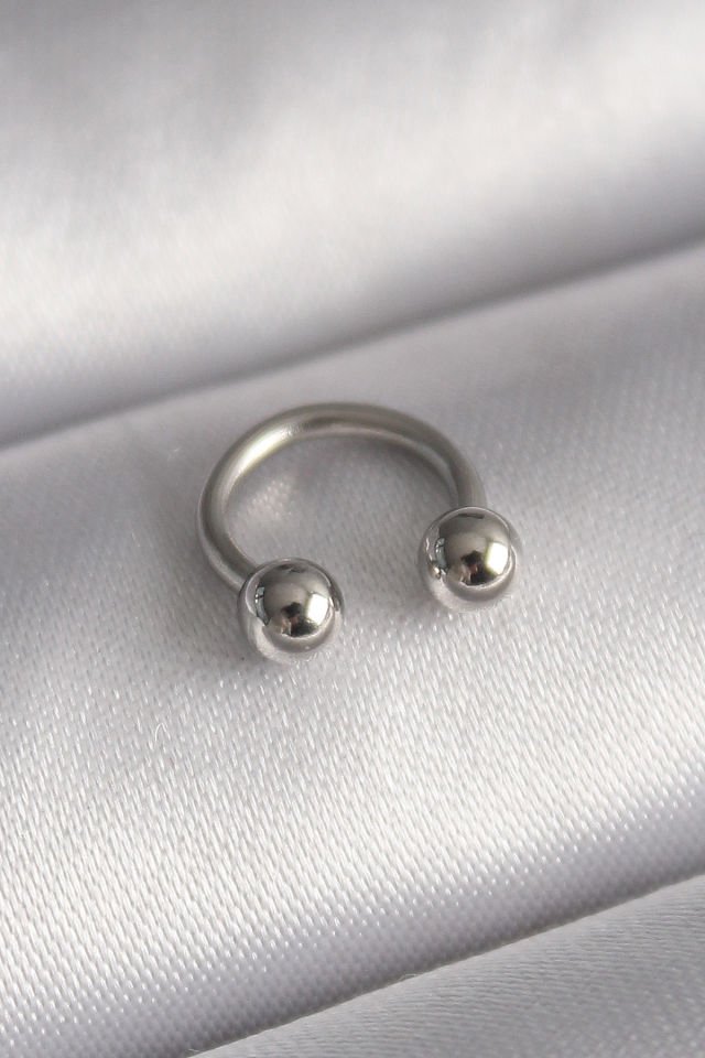 Gümüş Halka Model Topçuk Piercing - 316L Çelik