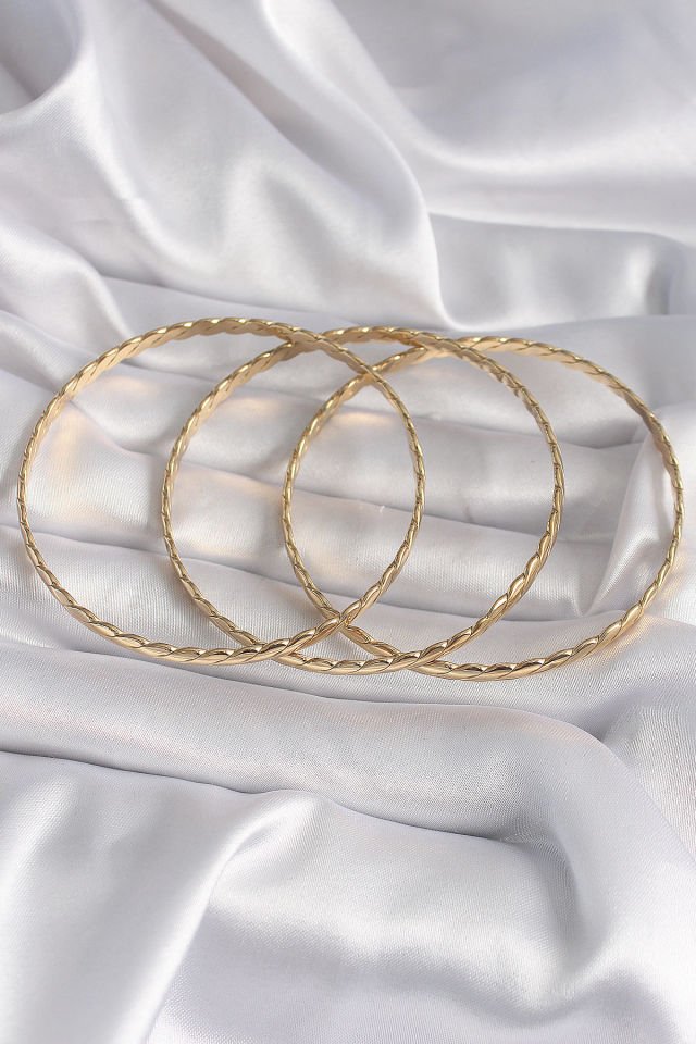 Gold Burma Ajda Kadın Bileklik - 316L Çelik, 65 mm