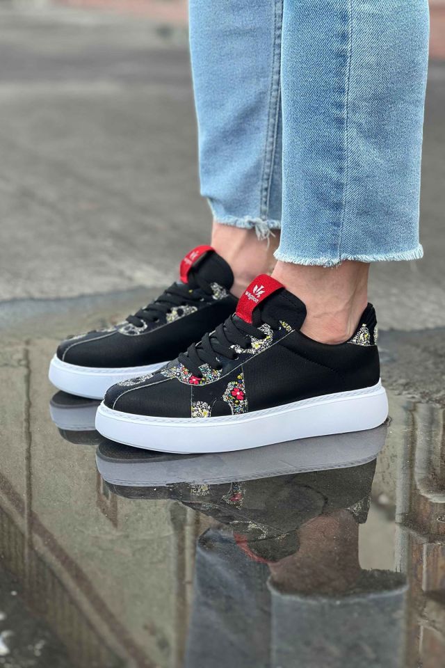 WG040 Siyah Kurukafa Erkek Casual Ayakkabı