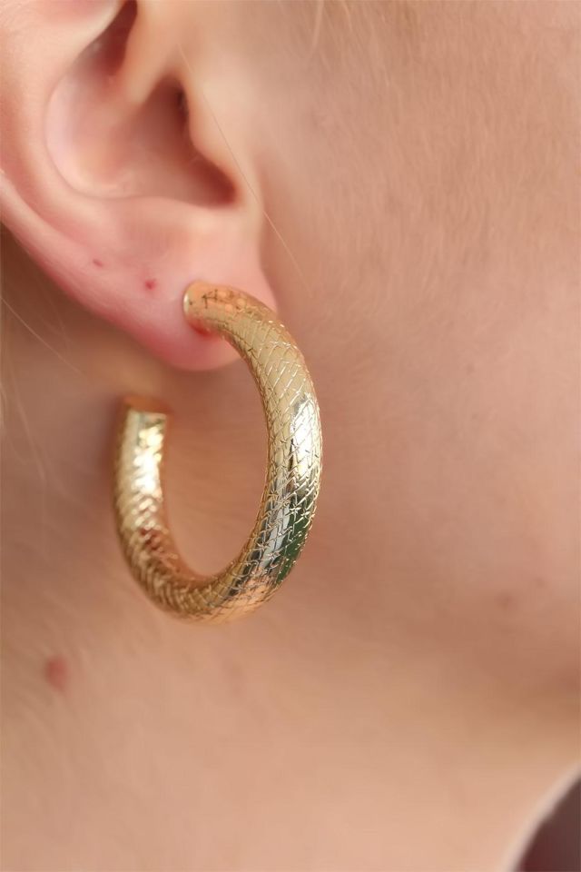 Halka Gold Metal Bayan Küpe