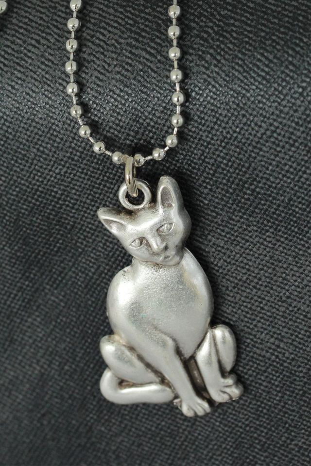 Kedi Figürü Tasarımlı Metal Kolye