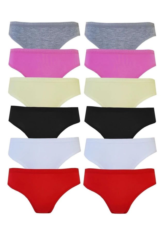 Tutku 12li Kadın Bikini Külot Pamuklu Renkli Iç Çamaşırı