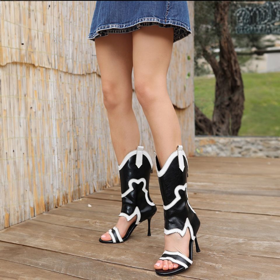 Merliya Siyah Cilt Desenli Bootie
