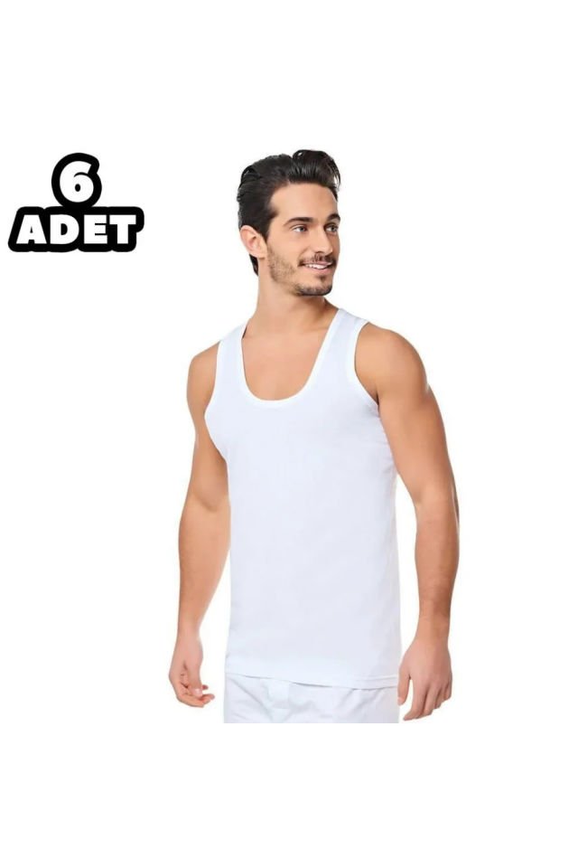 Seheryıldızı 6'lı Penye Beyaz Erkek Atlet