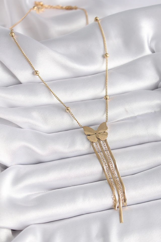 Gold Kelebek Sallantı Kolye