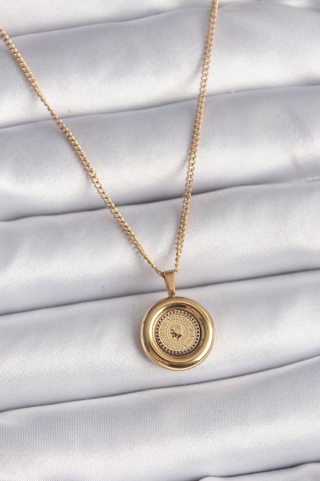316L Çelik Gold  Kadın Kolye