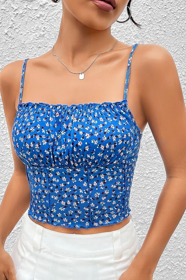 Bella Notte Saks Çiçek Bahçesi Askılı Crop B-5504