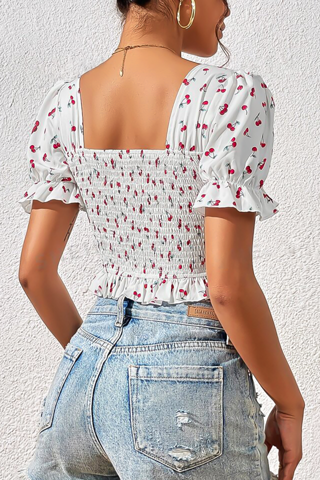Bella Notte Beyaz Kiraz Fırtınası Crop B-5505