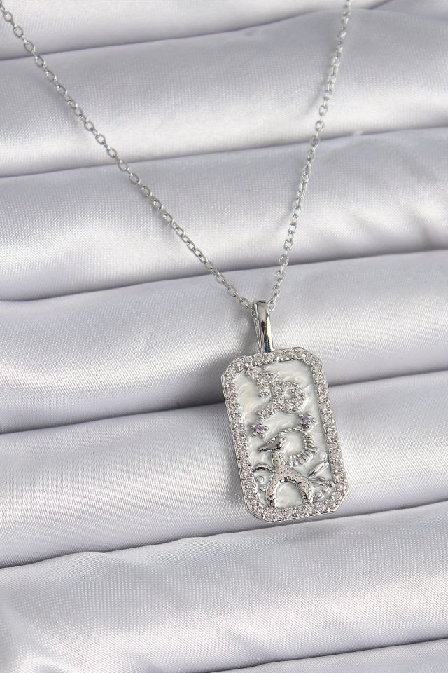 Gümüş Oğlak Burcu Zirkon Kolye - 316L Çelik