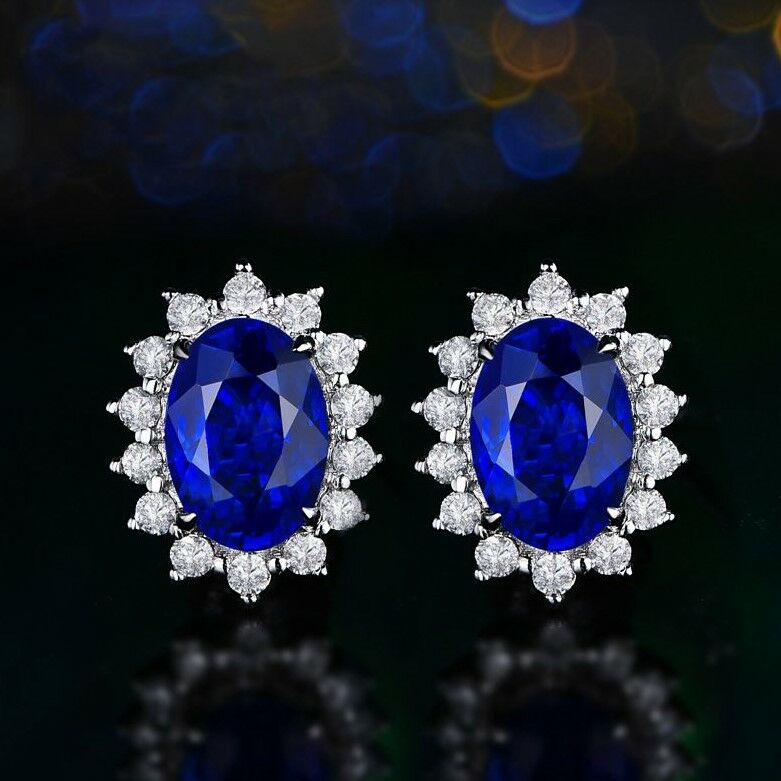 Safir Taşlı Küpe