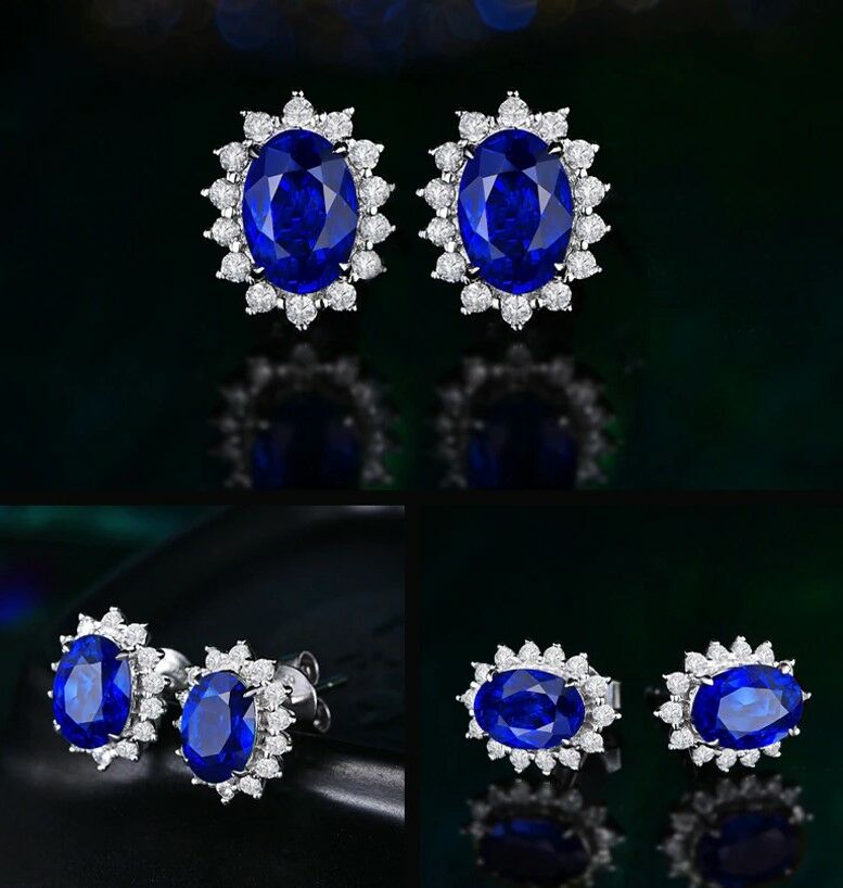 Safir Taşlı Küpe